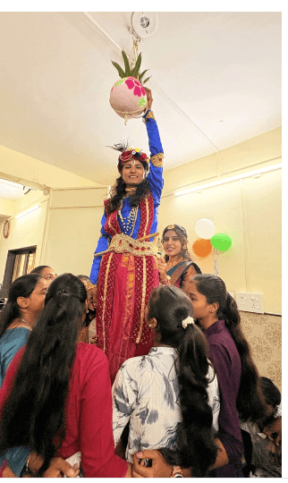 Dahi Handi Gopalkala festival at KK Patil Paramedical College