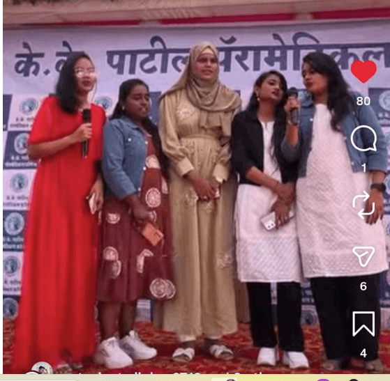 Students hosting the Freshers Party event on stage