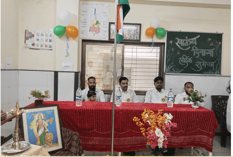 Student giving speech on stage during Republic Day celebration